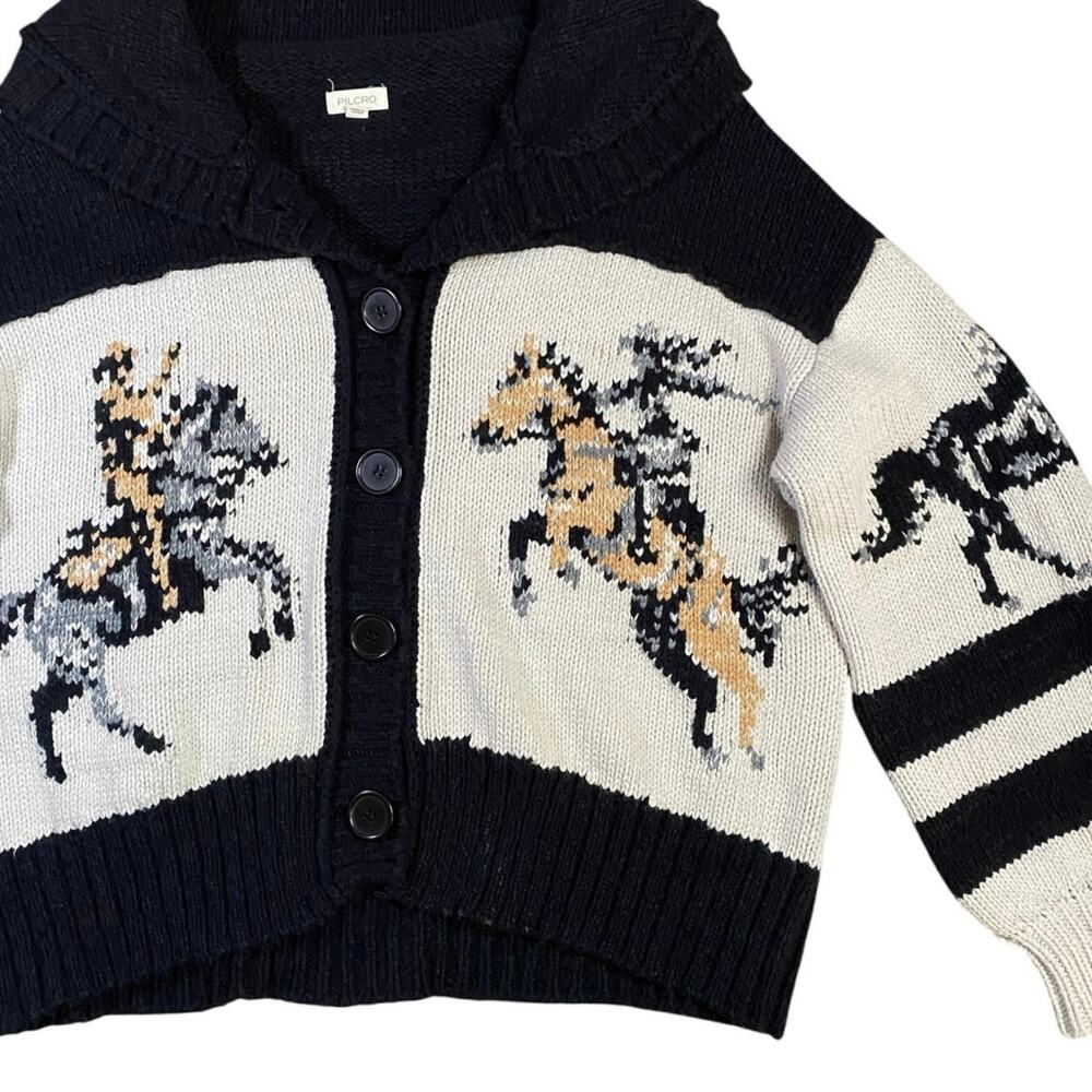 Pilcro x Anthropologie Wild Horses Heavy Knit Cardigan - M - Picture 3 of 7